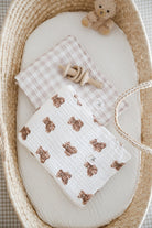 DoDo'S Baby-Dört Katli Ayicik Teddy Desen Organi̇k Müsli̇n Örtü-Yatak Örtüsü-3-fleurdirect.live