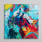 Coşku Pure Edition Soyut Cam Tablo 60X60 Cm- Modern Çerçevesiz Duvar Sanatı