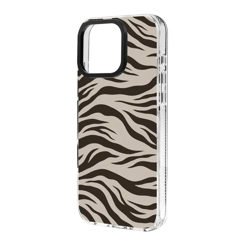 Espresso Zebra-Clear Kılıf Magsafe Özellikli - Iphone 16 Pro