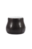 Estetik Decor-Plateau Medium Koyu Kahve Hakiki Sığır Derisi Laminasyonlu Füme Ayna Üstlü - Modern Yan Sehpa-Yan Sehpa-1-fleurdirect.live