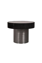 Estetik Decor-Sehpa Mushroom Tall Modern Nubuk Siyah Deri Lazer İşlemeli - Antik Krom Ayak - Füme Ayna Üstlü-Orta Sehpa-1-fleurdirect.live