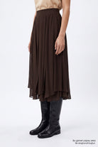 Exquise-Regular Kloş Etek – Kahverengi̇-Etek-6-fleurdirect.live