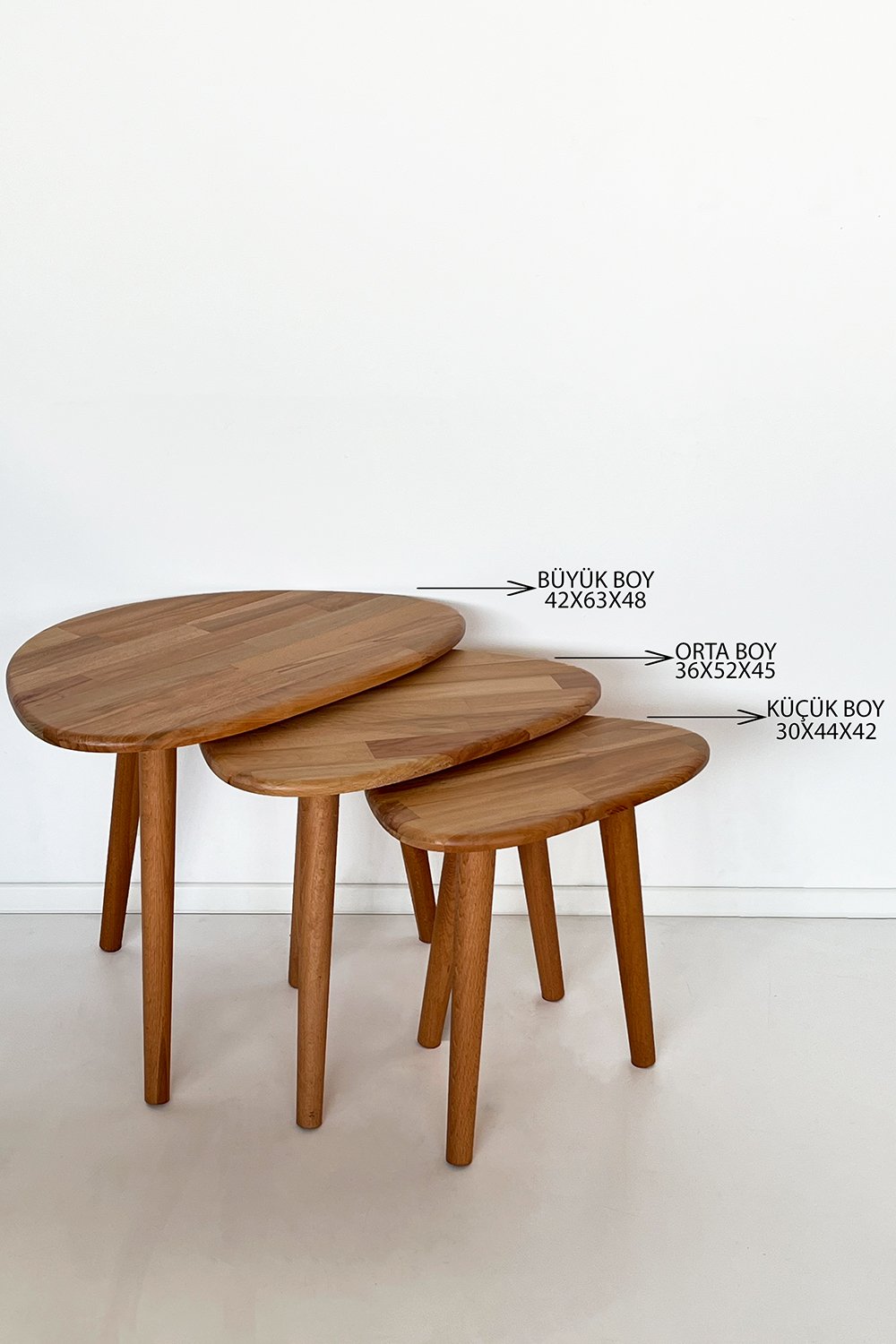 Fagus Wood-Doğal Masif Ahşap Damla Sehpa Seti - 3'lü Zigon Set Modern Ve Minimalist Sehpa Takımı (yan Sehpa, Orta Sehpa, Dekoratif Sehpa) (kayın)-Sehpa-6-fleurdirect.live