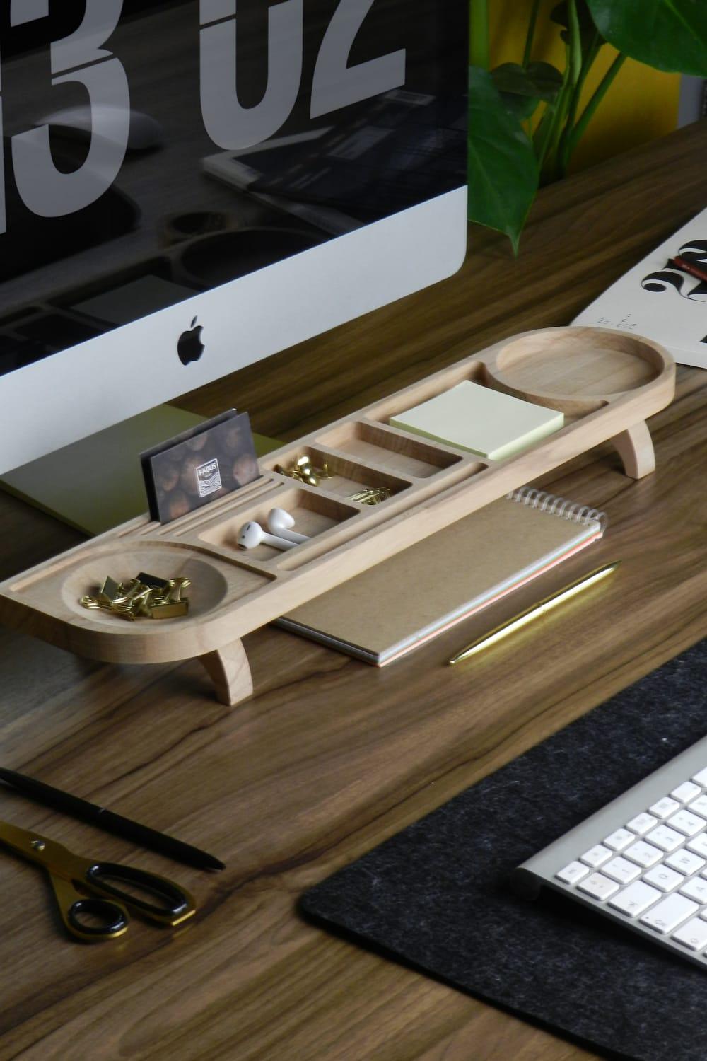 Fagus Wood-Drop Masa Düzenleyici-Masaüstü Organizer-1-fleurdirect.live