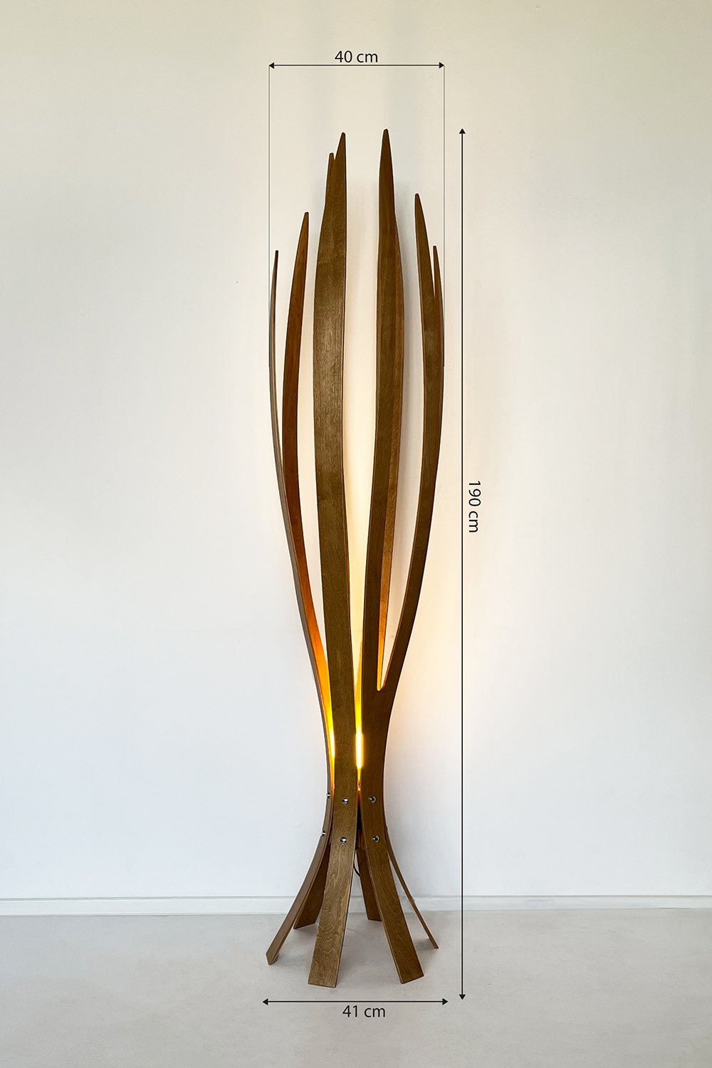 Fagus Wood-''hedra Lambader, İskandinav Tarzı Ahşap Lambader, Dekoratif Yer Lambası, Modern Salon Aydınlatma'' (meşe)-Lambader-3-fleurdirect.live