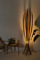 Fagus Wood-''hedra Lambader, İskandinav Tarzı Ahşap Lambader, Dekoratif Yer Lambası, Modern Salon Aydınlatma'' (meşe)-Lambader-6-fleurdirect.live