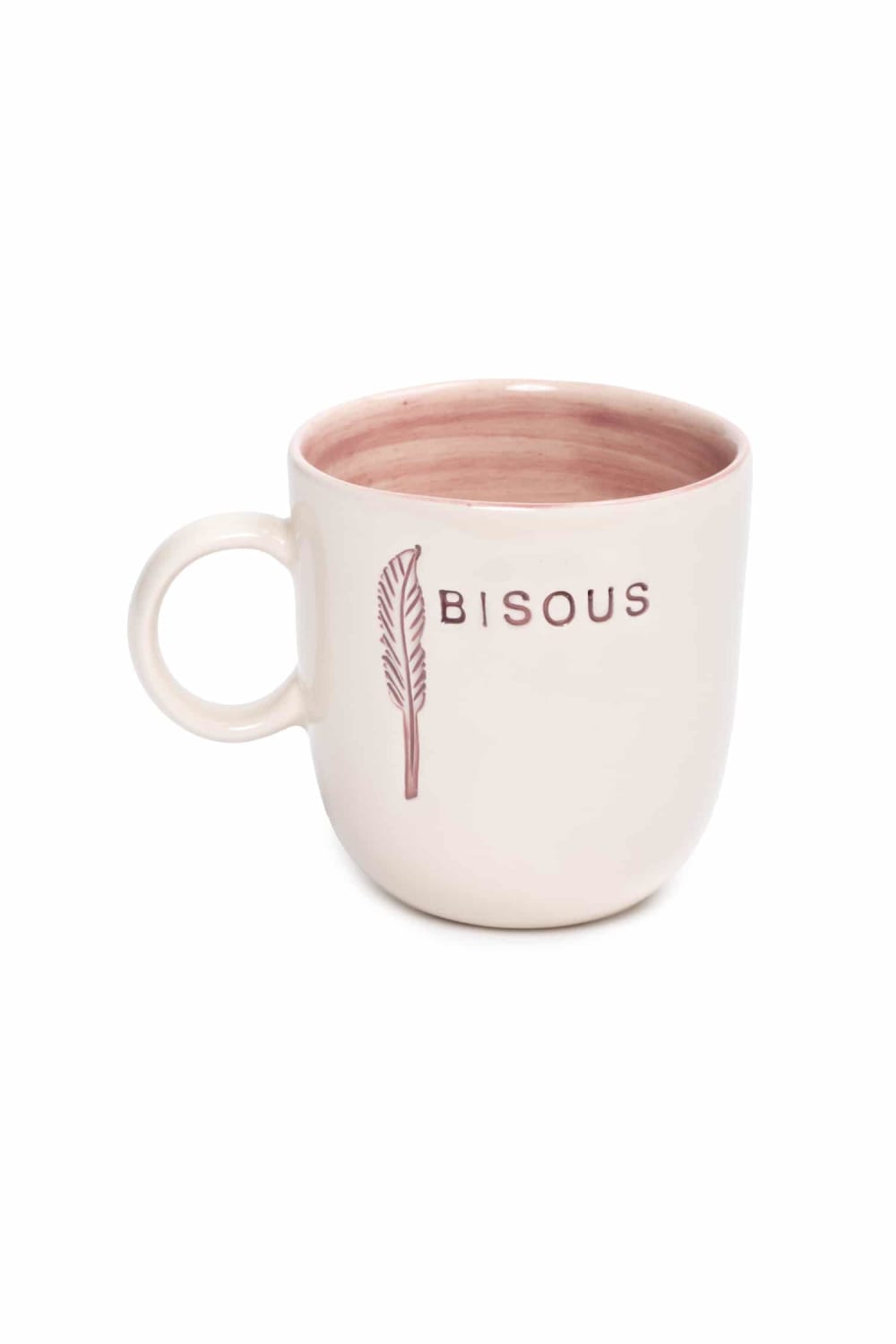 Feeling Good Inside-Bisous Kulplu Pembe Mug – L’amour Paris-Bardak-1-fleurdirect.live