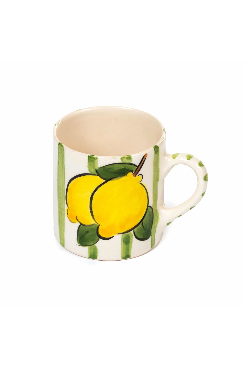Feeling Good Inside-Green Lemon Line Handled Coffee Set-Bardak-3-fleurdirect.live