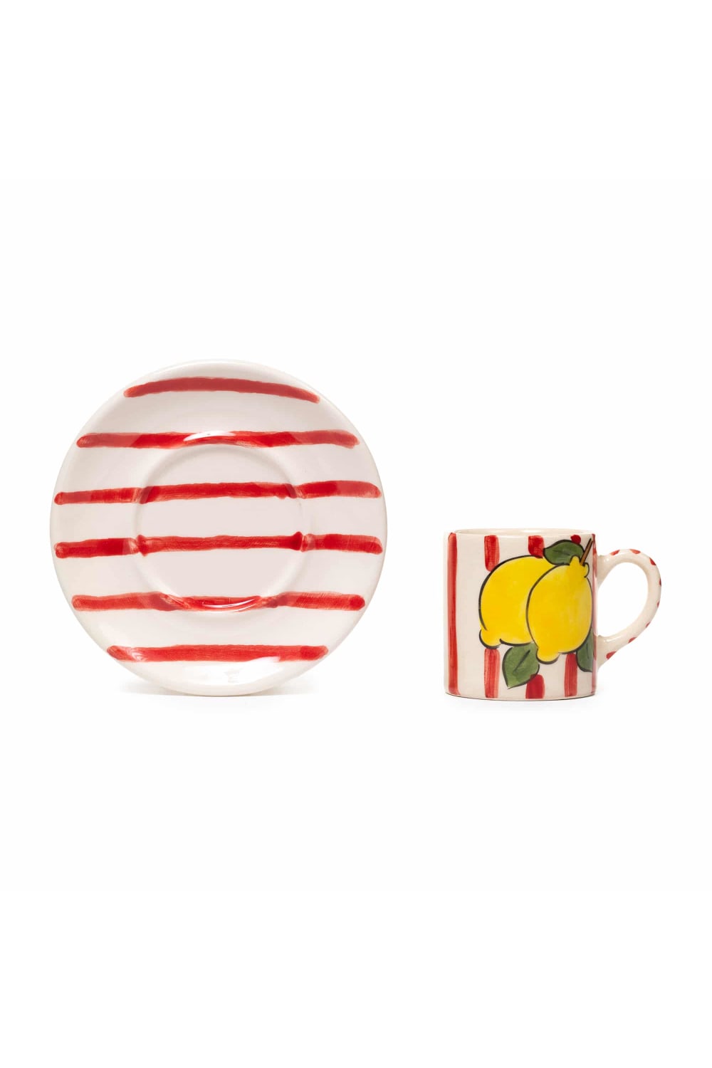 Feeling Good Inside-Red Lemon Line Handled Coffee Set-Bardak-4-fleurdirect.live