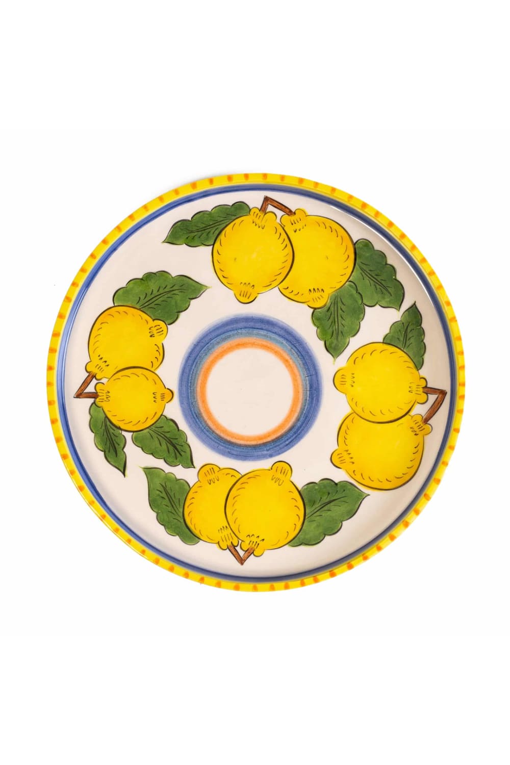 Feeling Good Inside-Sicilian Lemon Handmade Seramik Yuvarlak Tepsi-Sunum Aksesuarları-1-fleurdirect.live