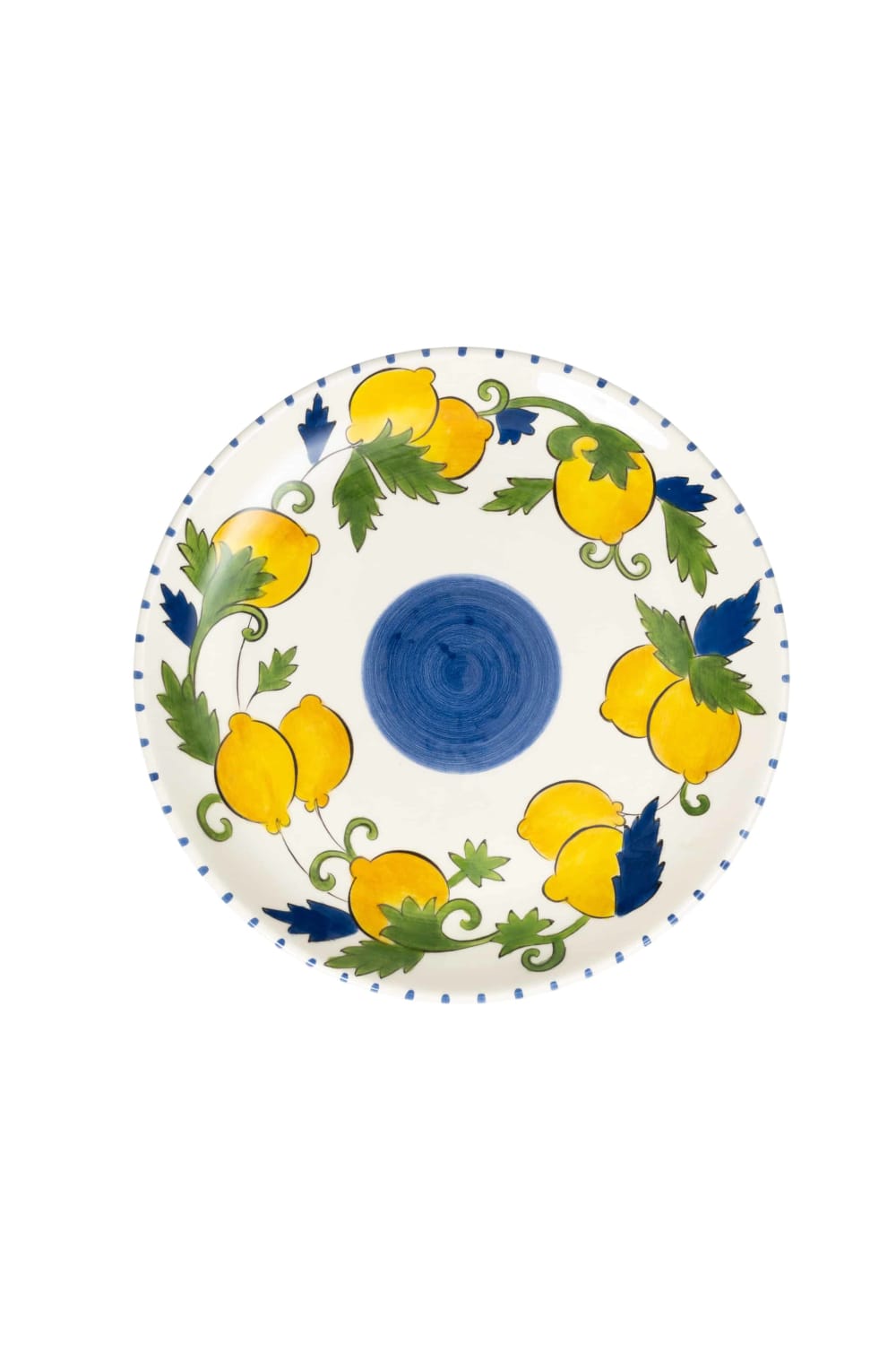 Feeling Good Inside-Sorrento Lemon Collection Handmade Seramik Çizgili Yemek Tabağı-Tabak & Kase-1-fleurdirect.live