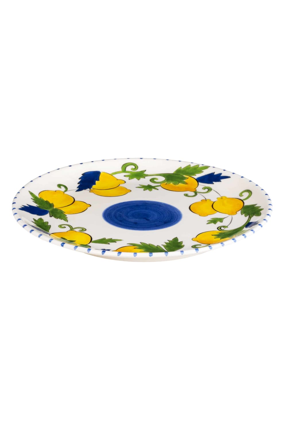 Feeling Good Inside-Sorrento Lemon Collection Handmade Seramik Çizgili Yemek Tabağı-Tabak & Kase-2-fleurdirect.live