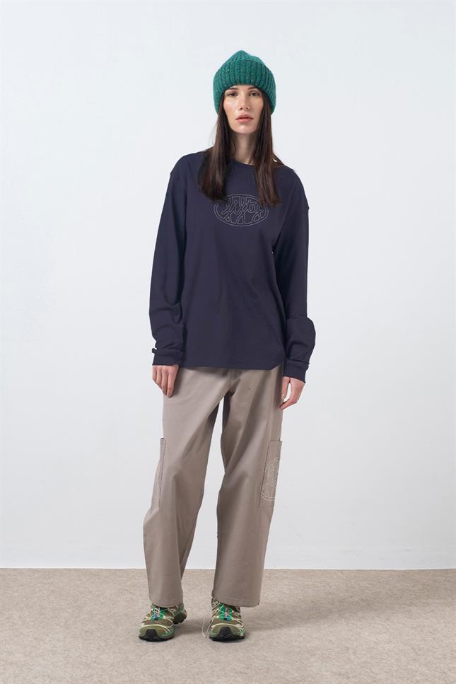 Fifty Pieces-Antrasit Uzun Kollu Oversize T-Shirt-T-Shirts-5-fleurdirect.live