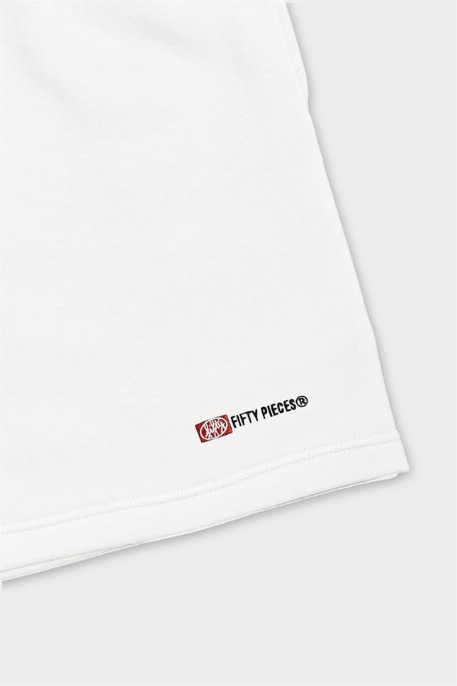 Fifty Pieces-Beyaz Bermuda Jogger Şort-Şort-6-fleurdirect.live
