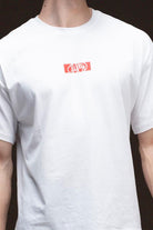 Fifty Pieces-Beyaz Düşük Omuzlu Sırt Baskılı T-Shirt-T-Shirts-2-fleurdirect.live