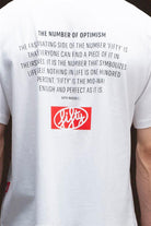 Fifty Pieces-Beyaz Düşük Omuzlu Sırt Baskılı T-Shirt-T-Shirts-4-fleurdirect.live