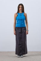 Fifty Pieces-Canlı Mavi Core Kontrast Dikişli Halter Yaka Atlet-Top-3-fleurdirect.live