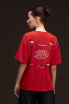 Fifty Pieces-Kadın Kırmızı Oversize Sırt Baskılı T Shirt-T-shirt-3-fleurdirect.live