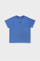 Kadın Mavi Loose Fit Sırt Baskılı T-Shirt