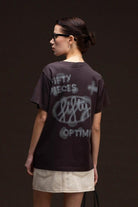 Fifty Pieces-Kahverengi Loose Fit Sırt Baskılı T-Shirt-T-Shirts-1-fleurdirect.live