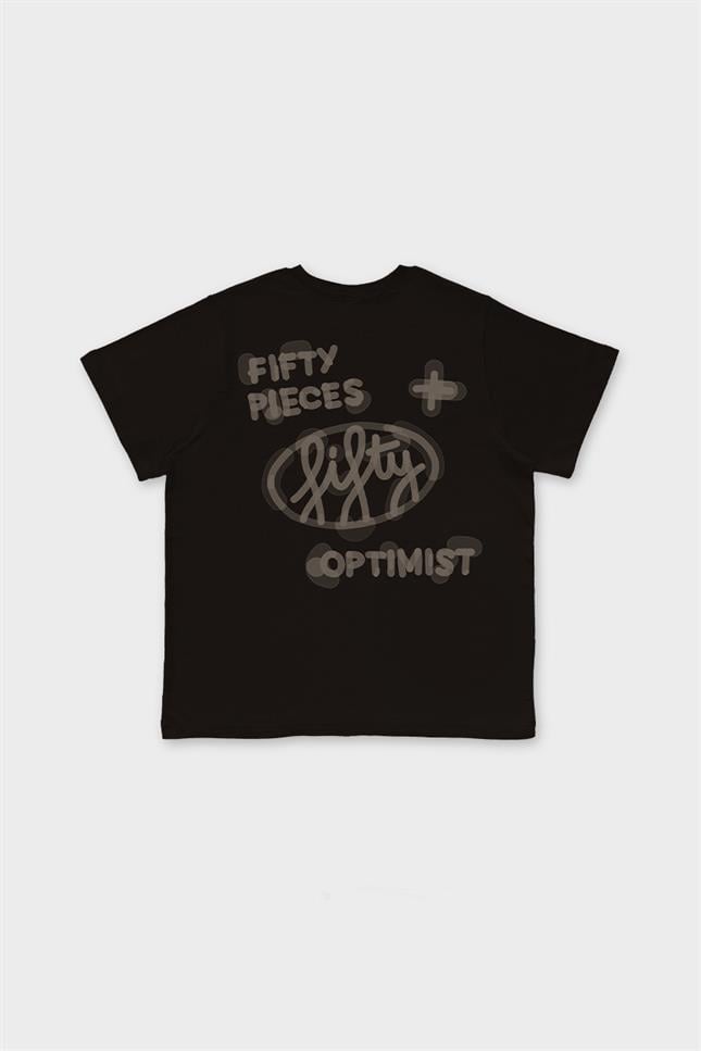 Fifty Pieces-Kahverengi Loose Fit Sırt Baskılı T-Shirt-T-Shirts-8-fleurdirect.live