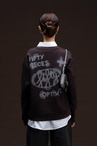 Fifty Pieces-Kahverengi Oversize Sırt Baskılı Sweatshirt-Sweatshirts & Hoodies-3-fleurdirect.live