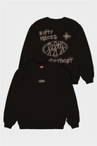 Fifty Pieces-Kahverengi Oversize Sırt Baskılı Sweatshirt-Sweatshirts & Hoodies-5-fleurdirect.live