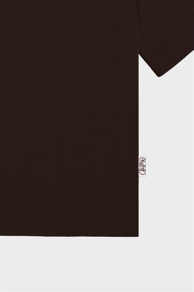 Fifty Pieces-Kahverengi Oversize Sırt Baskılı T-Shirt-T-Shirts-11-fleurdirect.live