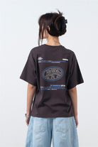 Fifty Pieces-Kahverengi Oversize Sırt Baskılı T-Shirt-T-Shirts-3-fleurdirect.live