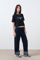Fifty Pieces-Siyah Fiyonk Detaylı T-Shirt-T-Shirts-3-fleurdirect.live