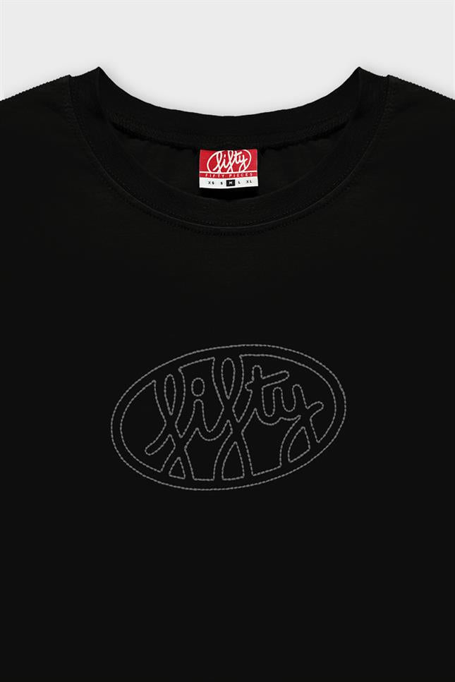 Fifty Pieces-Siyah Uzun Kollu Oversize T-Shirt-T-Shirts-5-fleurdirect.live