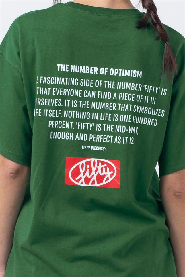 Fifty Pieces-Yeşil Oversize Sırt Baskılı T-Shirt-T-Shirts-4-fleurdirect.live