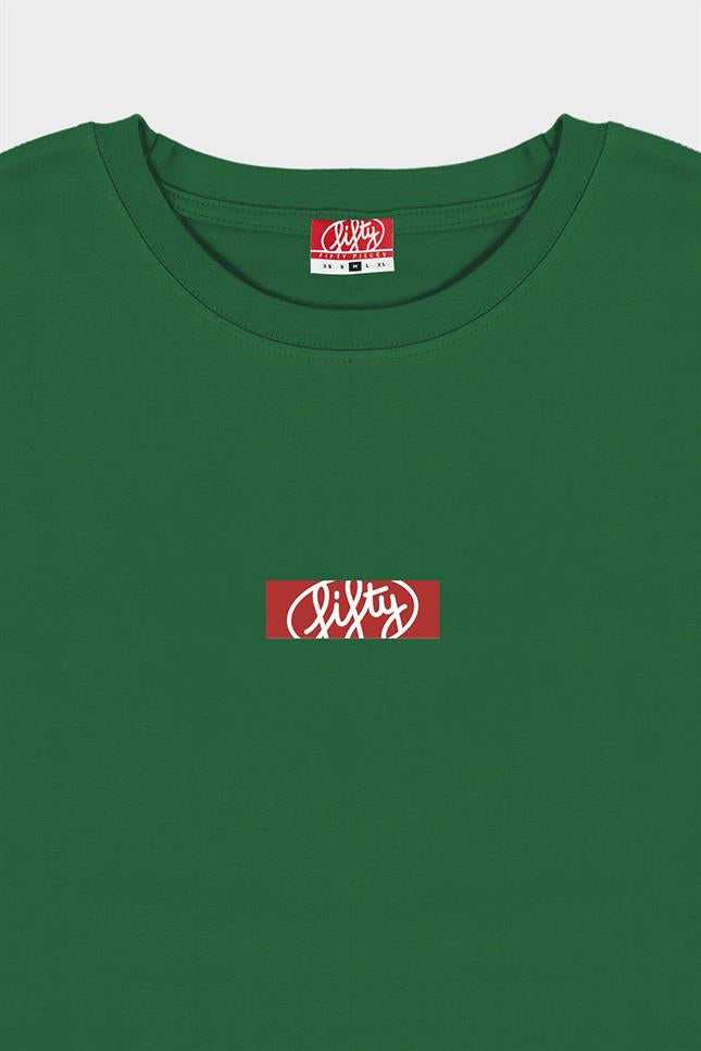 Fifty Pieces-Yeşil Oversize Sırt Baskılı T-Shirt-T-Shirts-8-fleurdirect.live