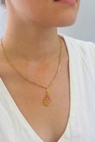 Fiorel Design-Golden Garden Teardrop - Pink-Kolye-2-fleurdirect.live