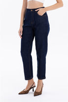 GMG Firenze-5 Cep Yüksek Bel Mom Fit Kadın Denim Jean Pantolon-DENİM PANTOLON-1-fleurdirect.live