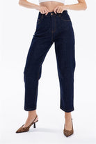 GMG Firenze-5 Cep Yüksek Bel Mom Fit Kadın Denim Jean Pantolon-DENİM PANTOLON-2-fleurdirect.live