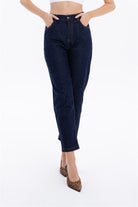 GMG Firenze-5 Cep Yüksek Bel Mom Fit Kadın Denim Jean Pantolon-DENİM PANTOLON-3-fleurdirect.live