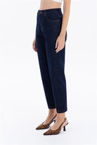 GMG Firenze-5 Cep Yüksek Bel Mom Fit Kadın Denim Jean Pantolon-DENİM PANTOLON-4-fleurdirect.live