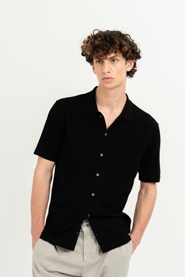 GMG Firenze-Kısa Kollu Slim Fit Triko Erkek Gömlek-Summer'25-8-fleurdirect.live