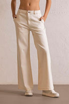 GMG Firenze-Wide Leg Ekru Denim Pantolon-DENİM PANTOLON-2-fleurdirect.live