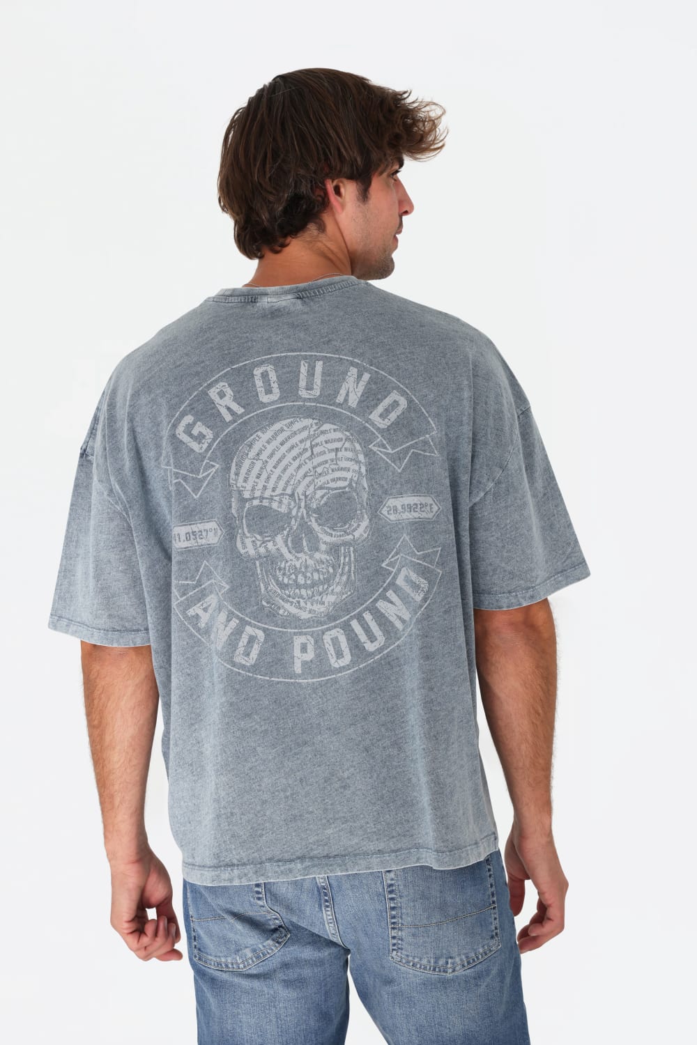 GNP İstanbul-Denim Washed Printed Oversize T-shirt-T-Shirts-1-fleurdirect.live