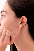 Gal İstanbul-Tiny Earcuff Gold x Black-Küpe-3-fleurdirect.live