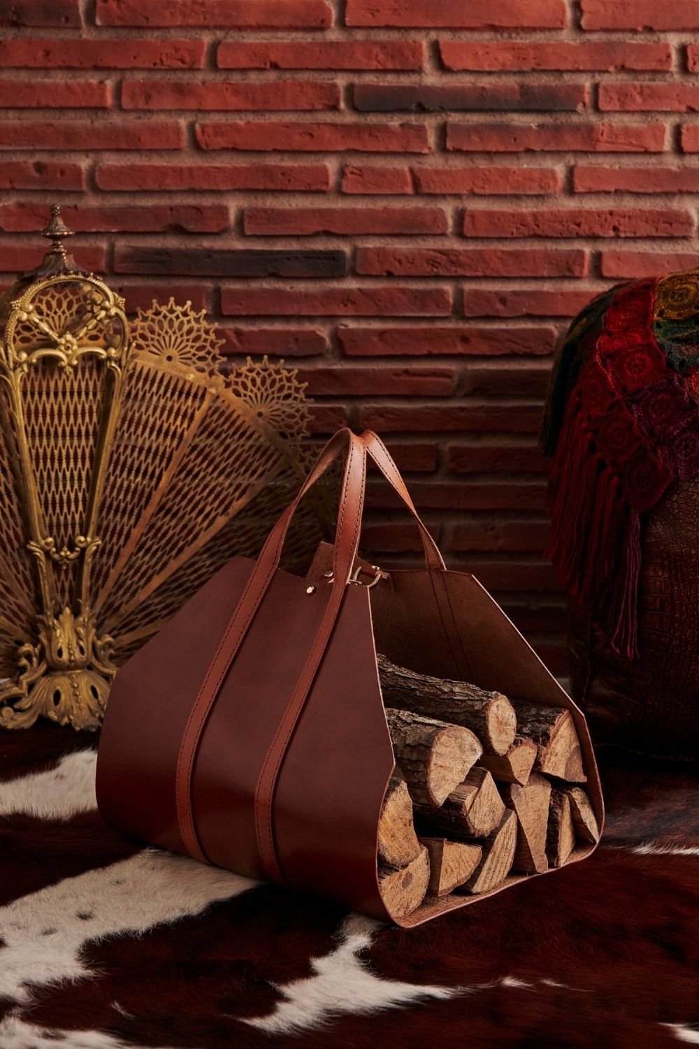 Gardin Leather-Deri Tasarım Odunluk-Şömine-1-fleurdirect.live