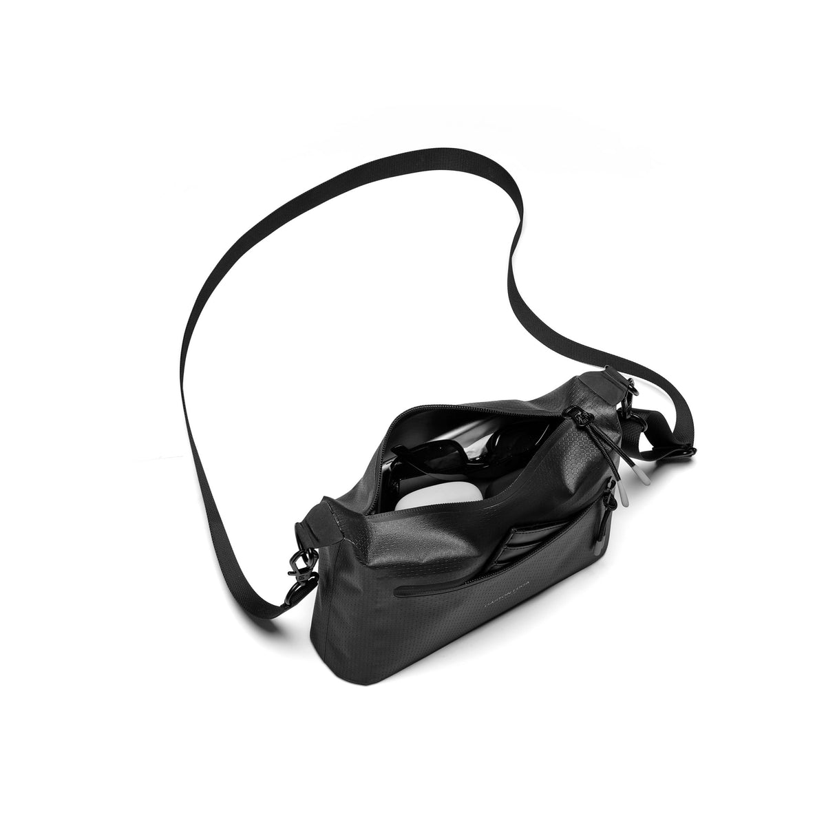 Gaston Luga-Gaston Luga Lightweight Duo Seal Crossbody Omuz çantası Black-Omuz Çantası-5-fleurdirect.live