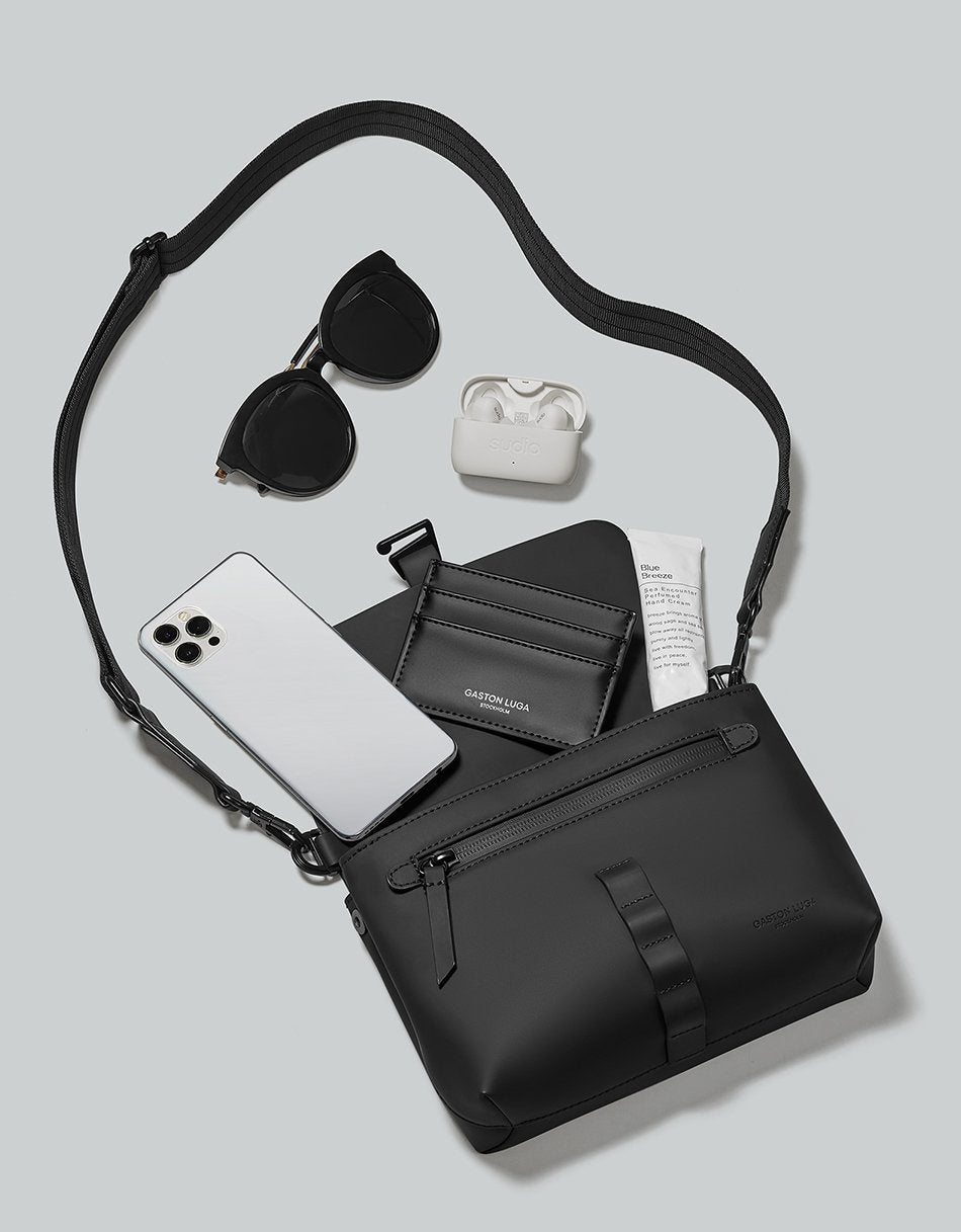Gaston Luga-Gaston Luga Spläsh Crossbody Bag Black-El Çantası-3-fleurdirect.live