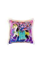 Ge Living-Dekoratif Mustang At Desenli Mor Kadife Kırlent Kılıfı 45 X 45 Cm-Kırlent Kılıfı-1-fleurdirect.live