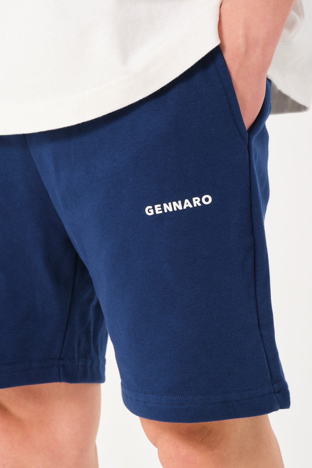 Gennaro-Basic Sweat Short Lacivert-Şort-4-fleurdirect.live