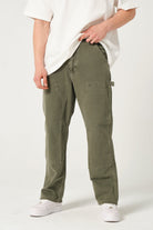 Gennaro-Carpenter Pants - Haki-Kot Pantolon-1-fleurdirect.live