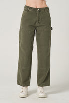 Gennaro-Carpenter Pants- Women Haki-Kot Pantolon-1-fleurdirect.live