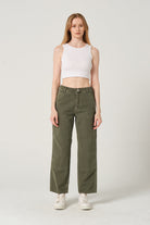 Gennaro-Carpenter Pants- Women Haki-Kot Pantolon-2-fleurdirect.live